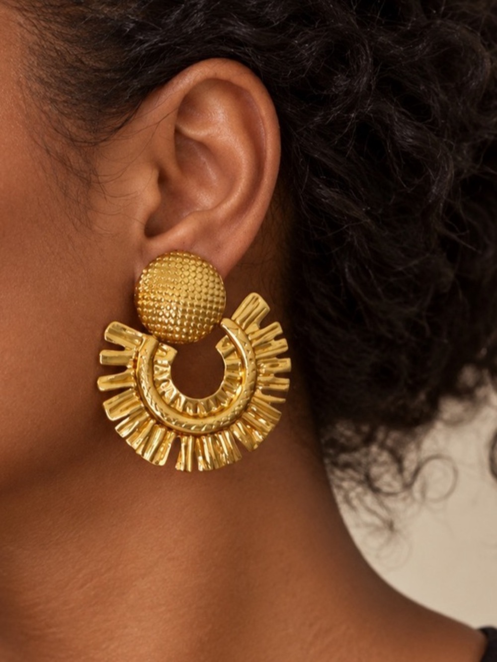 Chunky Statement Dome Stud Earrings Like New